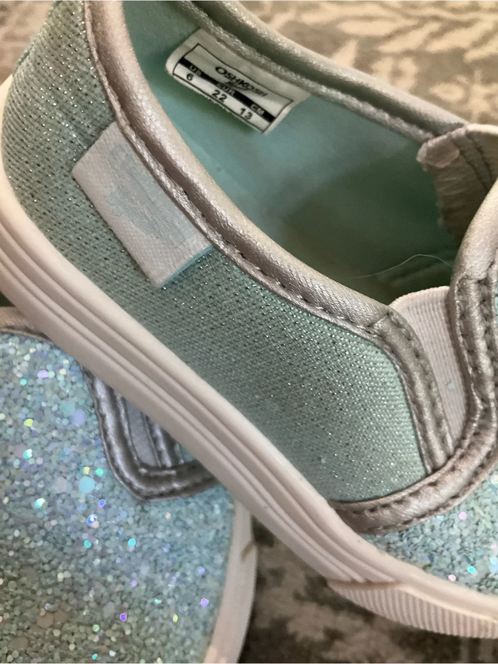 OshKosh B'gosh Glitter Sneakers Pink Floral Water Shoes Hobibear sandals 6